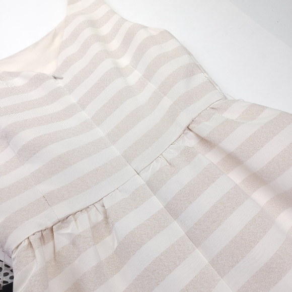 New Lilly Pulitzer Gold Cream Striped Belted Dress Sz 6 - Picture 10 of 12